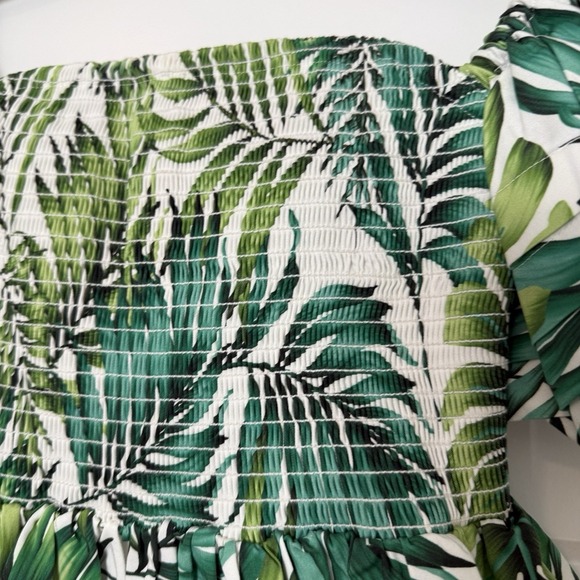 NWT Autumn Adeigbo Marine Top Green Palm Women's Size 4 Puff Sleeves MSRP $540 - Picture 4 of 8